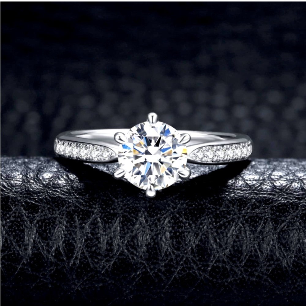 Classic 1.5 CT Moissanite Solitaire Engagement Promise 925 Sterling Silv… - Picture 7 of 9